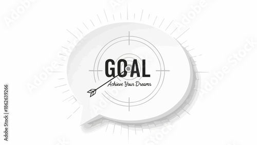 Goal achievement concept with arrow hitting target, symbolizing focus and success.