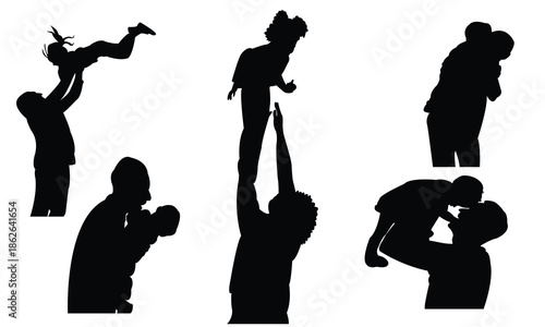 Dad Black Silhouette Design Collection