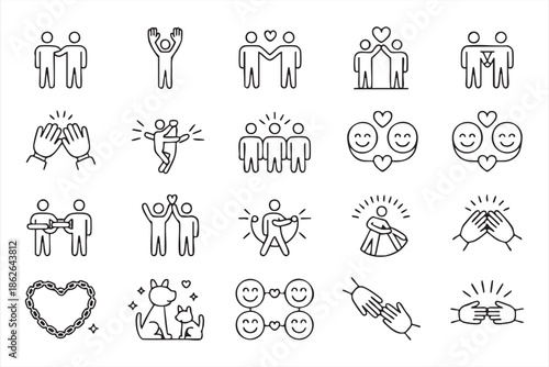 People Connection Icons for UI Kits, Community Platforms, Social Design