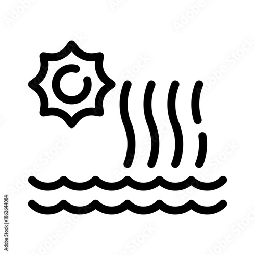 thermal radiation line icon