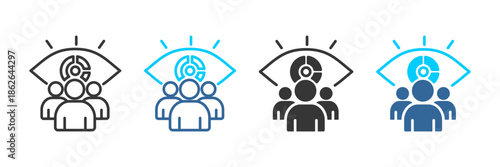 vision icon set multiple style collection	
