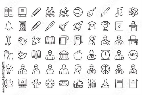 Education Platform Icons for UI Design, Knowledge Management Systems