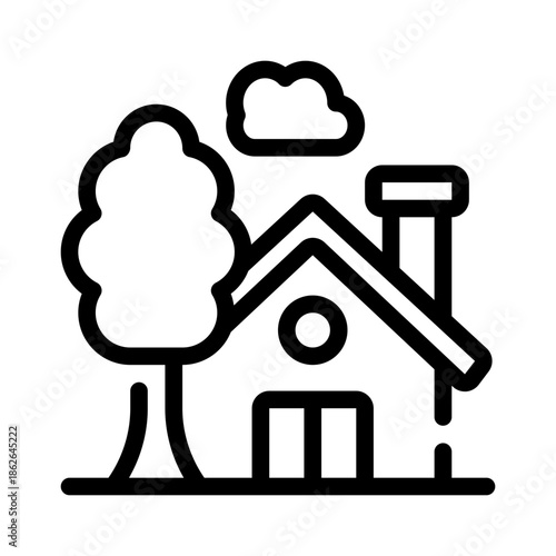 housing complex line icon