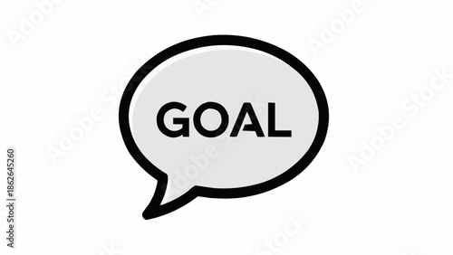 Speech Bubble with the Word Goal Inside on White Background.