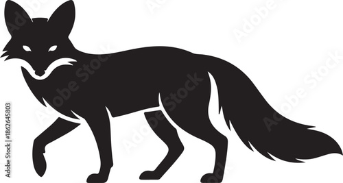 Fox Silhouette – Fox Vector Silhouette Black on White”