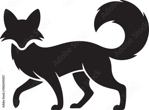 Fox Silhouette – Fox Vector Silhouette Black on White”