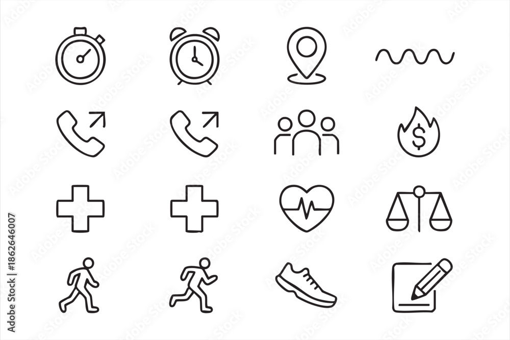 Fototapeta premium Communication and Control Icons for Web and App UI