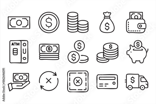 Payment and Banking Icons for Dashboards and Digital Systems