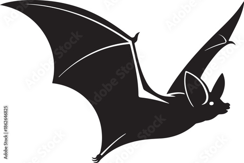 Bat Silhouette – Flying Bats Vector Black on White”