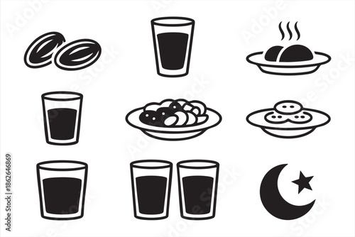 Ramadan UI Icons for Fasting, Iftar, Cultural Interfaces