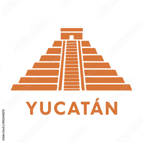 Yucatán Mexico Mayan Pyramid Icon