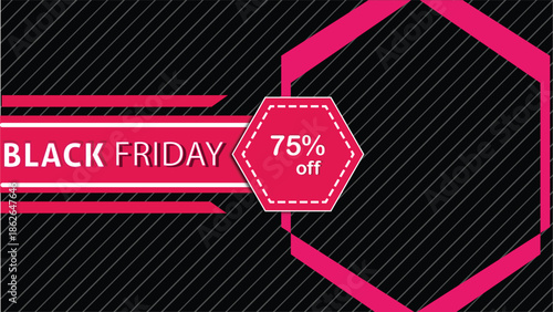 Black friday 75% off sale banner
