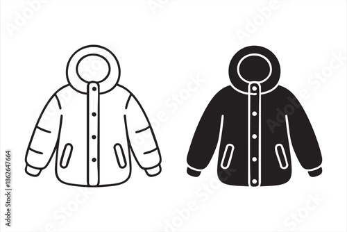 Cold Weather Clothing Icons for UI and Web Interfaces