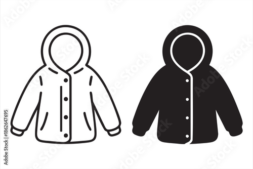 Outerwear Jacket Icons for Fashion Apps and Catalogs