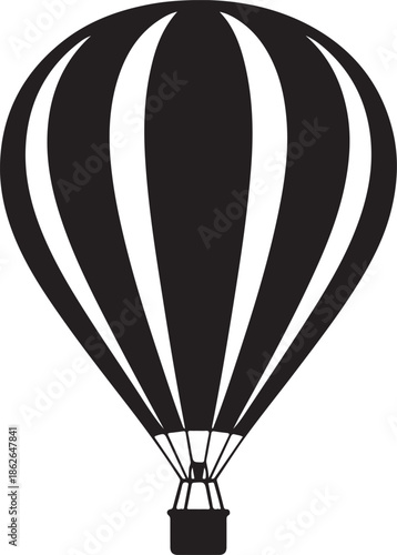 Hot Air Balloon Silhouette – Balloon Vector Black on White