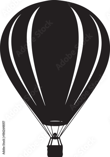 Hot Air Balloon Silhouette – Balloon Vector Black on White