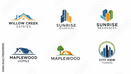 Real Estate Logo Collection - Modern Designs for Property Businesses.