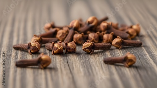 Biji cengkeh diatas meja 