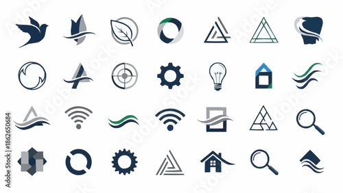 Collection of diverse and modern logo designs for various industries.