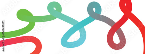 Abstract colorful hand drawn bold curved squiggles and wavy lines. Set of playful abstract line backgrounds.