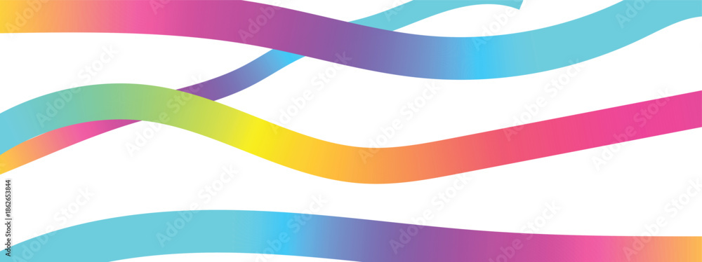 Obraz premium Abstract colorful hand drawn bold curved squiggles and wavy lines. Curly thick brush strokes with loops symbol.