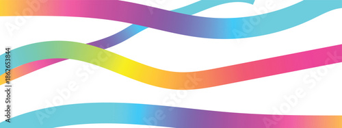 Abstract colorful hand drawn bold curved squiggles and wavy lines. Curly thick brush strokes with loops symbol.