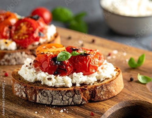Tomato and Ricotta Bruschetta - A Delicious Italian Appetizer.
