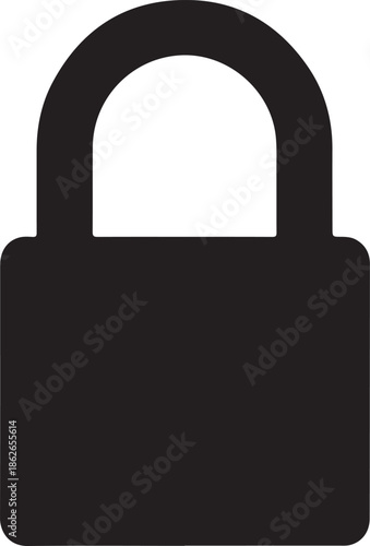 Padlock Silhouette – Lock Vector Black on White