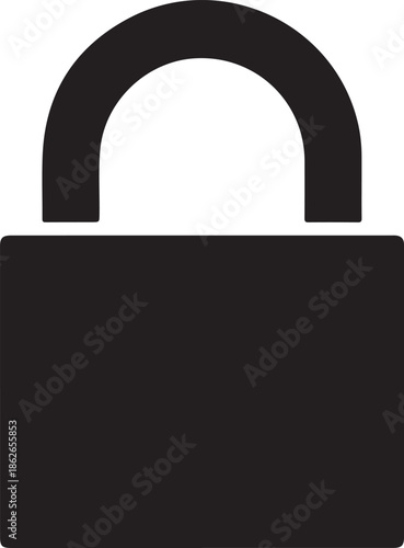 Padlock Silhouette – Lock Vector Black on White