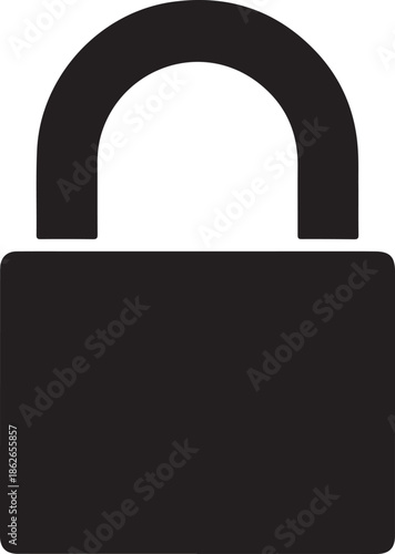 Padlock Silhouette – Lock Vector Black on White