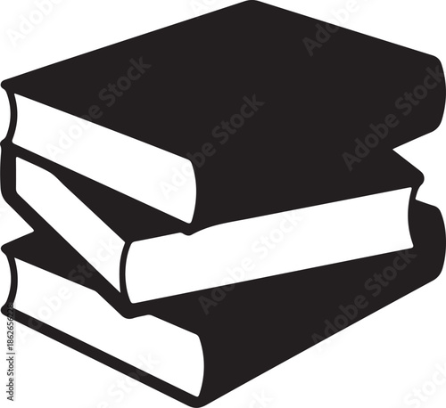 Books Stack Silhouette – Book Vector Black on White”v