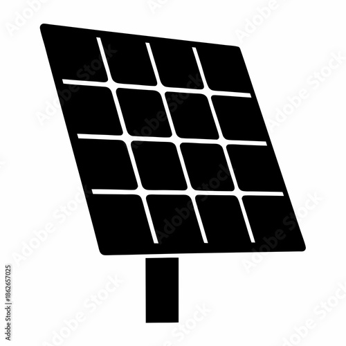 Simple graphic illustration of a solar panel generating clean renewable energy