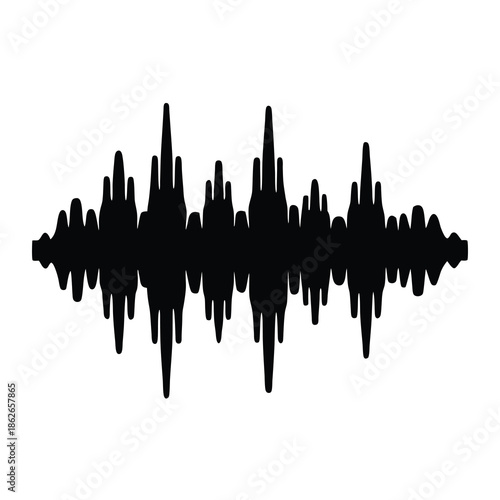 Black and white visual representation of a sound wave oscillation pattern