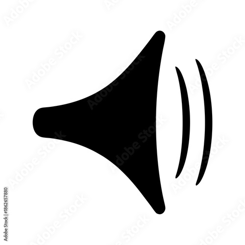 Black speaker icon showing audio waves emanating out from the sound source