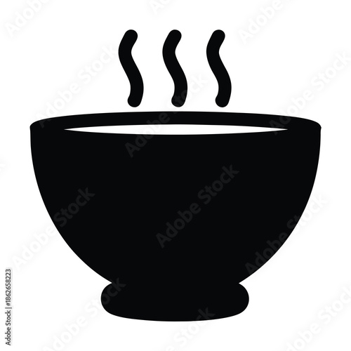 Steaming bowl of hot food vector illustration perfect for graphic elements