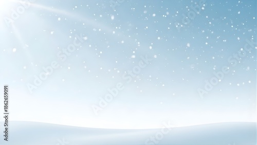 Wallpaper Mural A pristine light blue snowy landscape under a bright, distant sun bacground. Torontodigital.ca