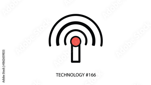 Wireless technology icon representing signal transmission and communication connectivity.