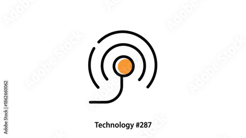 Wireless technology icon representing signal transmission and communication.