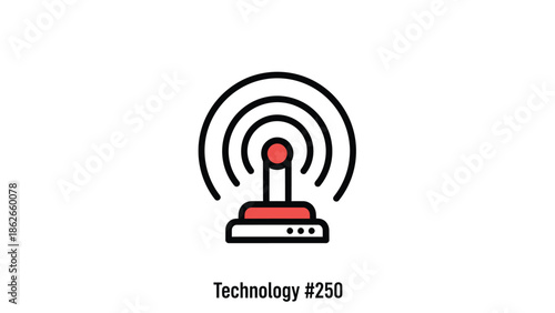 Wireless technology icon representing signal transmission and data communication for modern connectivity.