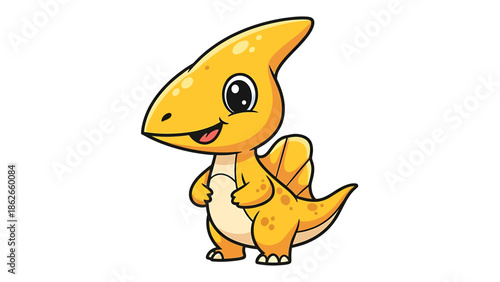 Adorable Cartoon Pterodactyl Character Illustration with Playful Design.