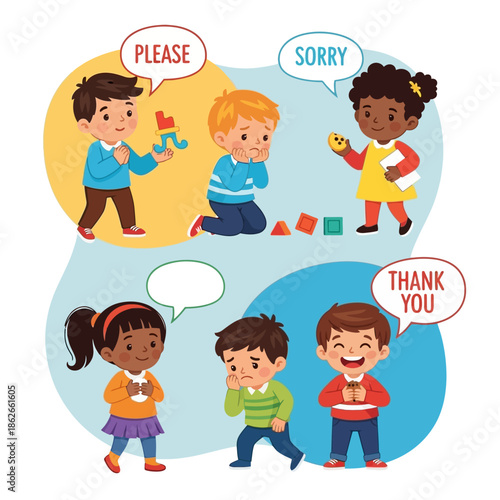 Children Learning Manners: Please, Sorry, Thank You & Sharing