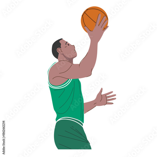 A basketball player in a black jersey is doing a jumping scoring lay-up.