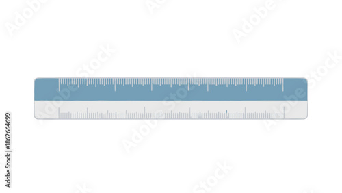 Blue and White Plastic Ruler for Precise Measurements.