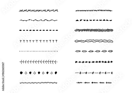 ナチュラルでシンプルな手描きのラインセット2