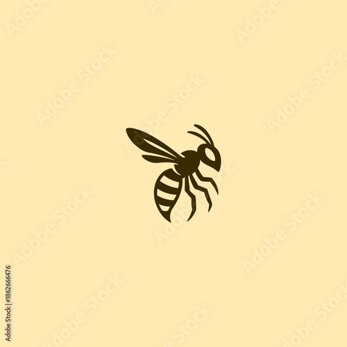 Simple wasp logo in sharp minimalist style with strong contrast.