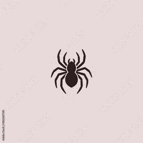 Simple tarantula logo with clean minimal silhouette and bold form.