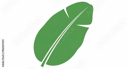 Vibrant Green Leaf Illustration with Smooth Texture for Natural and Organic Product Branding
