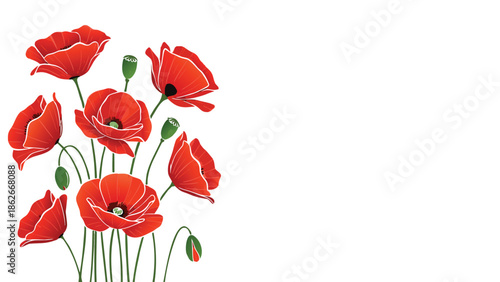 Red Poppies Flower Bouquet