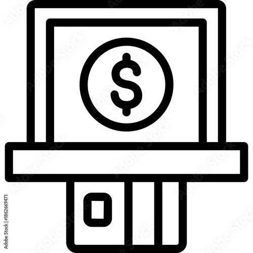 atm icon illustration design with outline