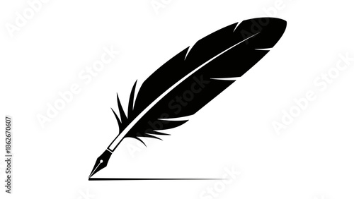 Quill pen writing on paper